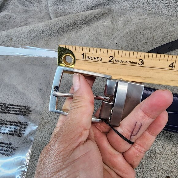 PX Belt Mens 32 Blue Reversible Gray Leather *NWT* - Picture 6 of 8